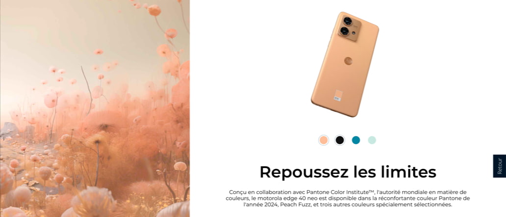 Motorola a conçu une robe aux couleurs du Pantone 2024 : le Peach Fuzz